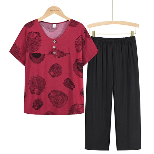 Летняя одежда для матери, комплект для пожилых людей, для среднего возраста, короткий рукав