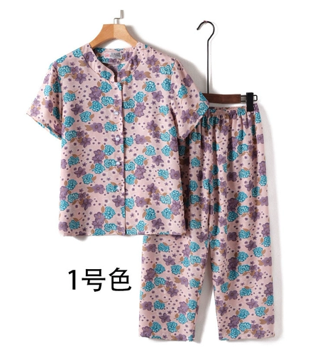 Летняя одежда для матери, комплект для пожилых людей, футболка, для среднего возраста, короткий рукав