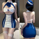 80-160 catties plus size anchor summer underwear sexy tight hip skirt seductive no need to take off stewardess uniform professional suit