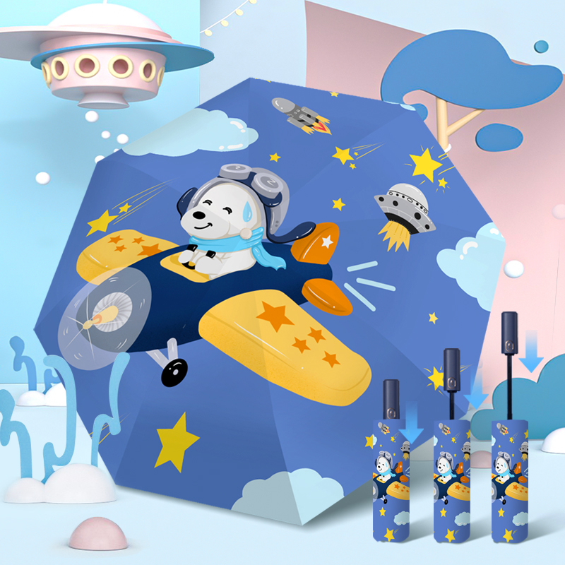 New safe fully automatic children umbrella boy school umbrella rain or shine