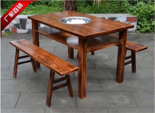 Столики с твердым деревом горячих горшка и комбинированные на стуле пряные горячие столы и комплекты стулья Длинные столы и стулья электромагнитная печь Кабельное газ