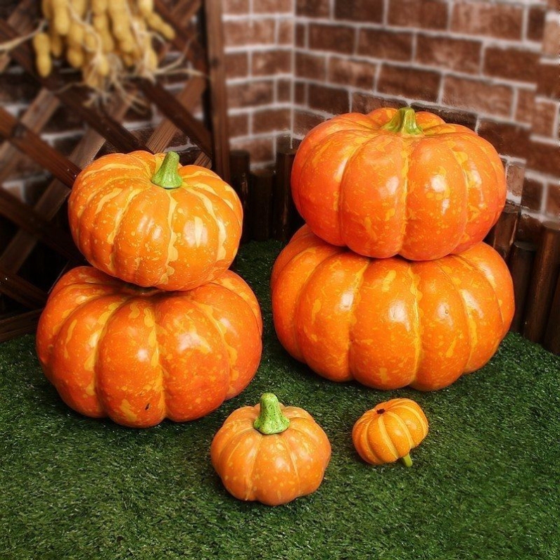 A Set of Artificial Pumpkins, Fake Pumpkins, Halloween Pumpkins, Export Pumpkins, Model Pumpkins for Decoration, Plastic Pumpkins, Foam Pumpkins