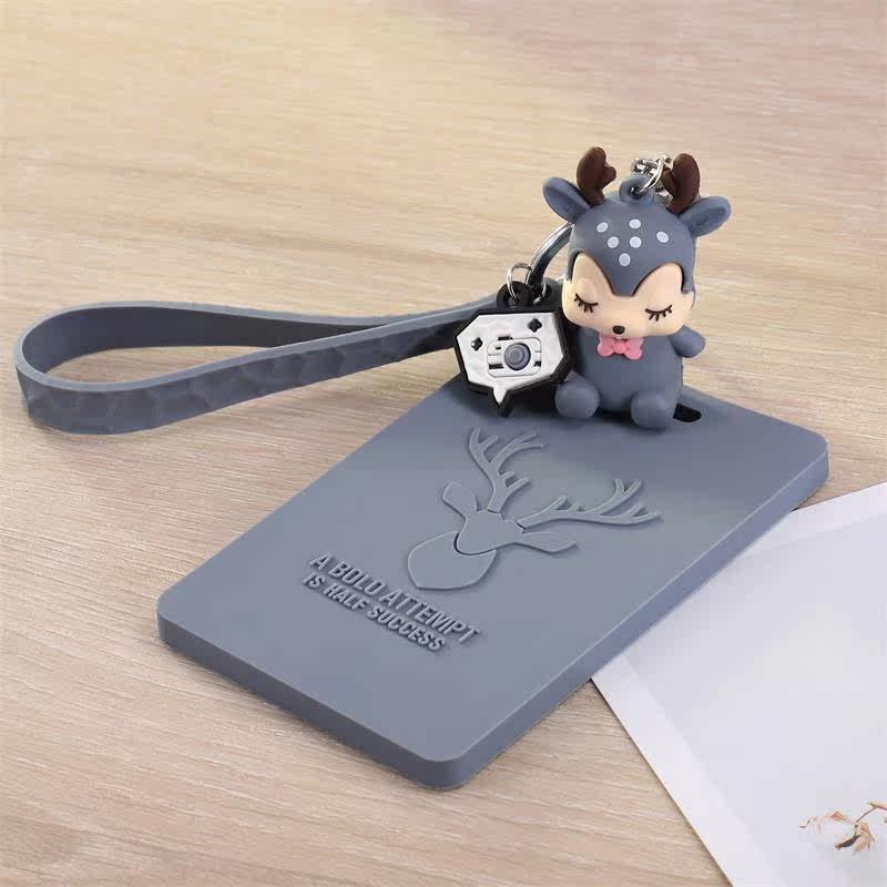 Bus card protection cover cute traffic subway campus cartoon student meal card entrance guard silicone door card cover key chain