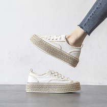 4 22D ten thousand people plant grass -- Amy Designer -- thick bottom white sails with low-help breathable plate shoes