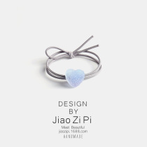 bc cute asfw personality Korean ring leather rib head decoration clear new 100 hitch stars hair soft sugar head rope decorated rope mesh