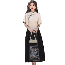 New Chinese qipao dress and dress Two sets of young Everyday Teenage Girl Dons tea suit Student Republic Wind dress