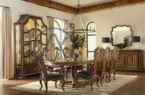 British solid wood dining table and chair combination American carved marble rectangular household small apartment dining table furniture customization