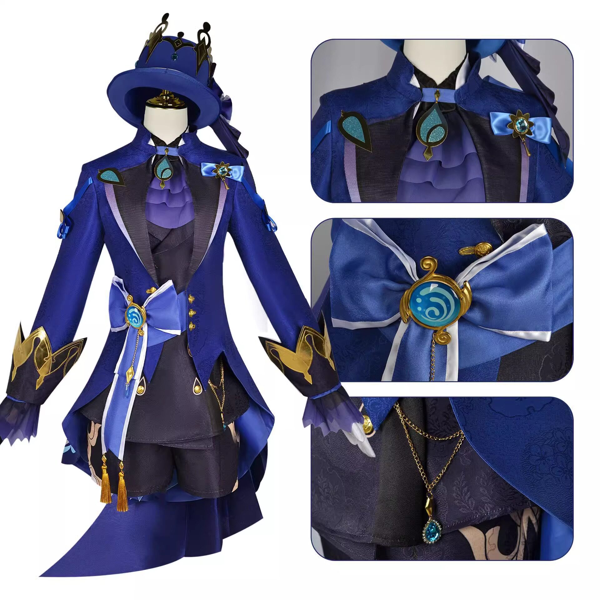 原神cos服芙卡洛斯枫丹白黑芙宁娜水神cosplay游戏二次元C服元神!这颜值我直接跪了!-Cosplay女装-淘宝好物网