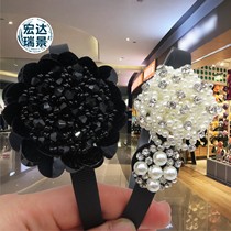 Temperament Retro Hair Stirrup Super Fairy sweet and beautiful head hoop mesh red water drill card with pearls 100 lap wash face anti-slip hair headwear