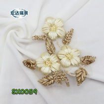 Solid Silk Ribbon Embroidered China Wind Clothing Flowers Embroidered Floral Decorated Dress Retro Decorative Dress Clog Accessories