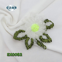 Ribbon embroidered handmade embroidered cloth patch Breasted Flowers Three-dimensional Applid Flower Clothing Accessories Chinese Wind Hand Sewn Flowers
