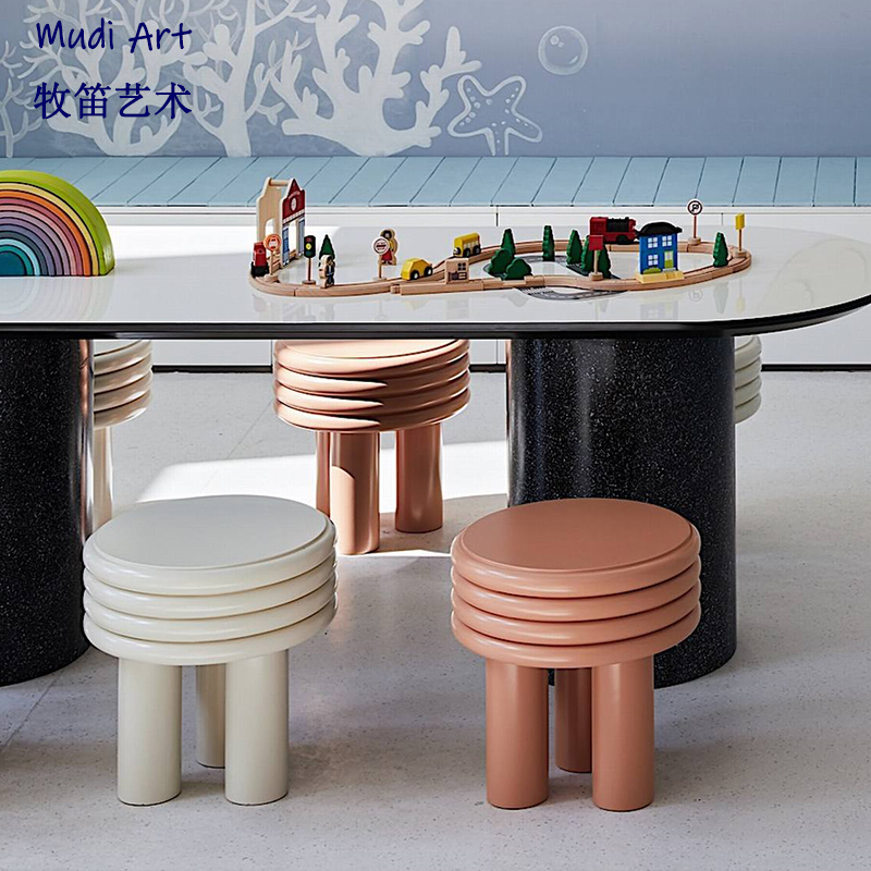 Nordic Glass Fiber Tea Table SILENT WIND ART EDGE A FEW CORNER DESIGNER SAMPLE HOUSE SAMPLE HOUSE DISPLAY CENTER ROUND STOOL SWING PIECE