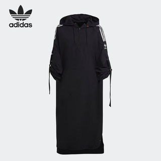 Adidas/阿迪达斯正品三叶草女士袖口抽绳连帽连衣裙HN4497