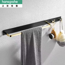 Hans Geyall Copper Creative Black Gold Towel Rod Toilet Shelve Toilet Bathroom Bath Towel Rod Light Lavish Hook