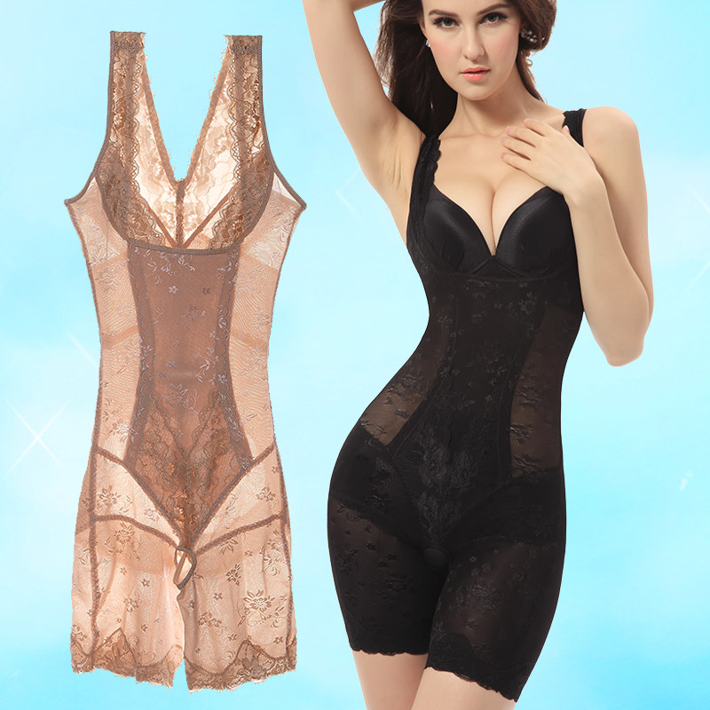 Official website Tingmei enhanced version tight body fat burning body sculpting clothing abdomen lifting buttocks body slimming thin jumpsuit female open file - Taobao