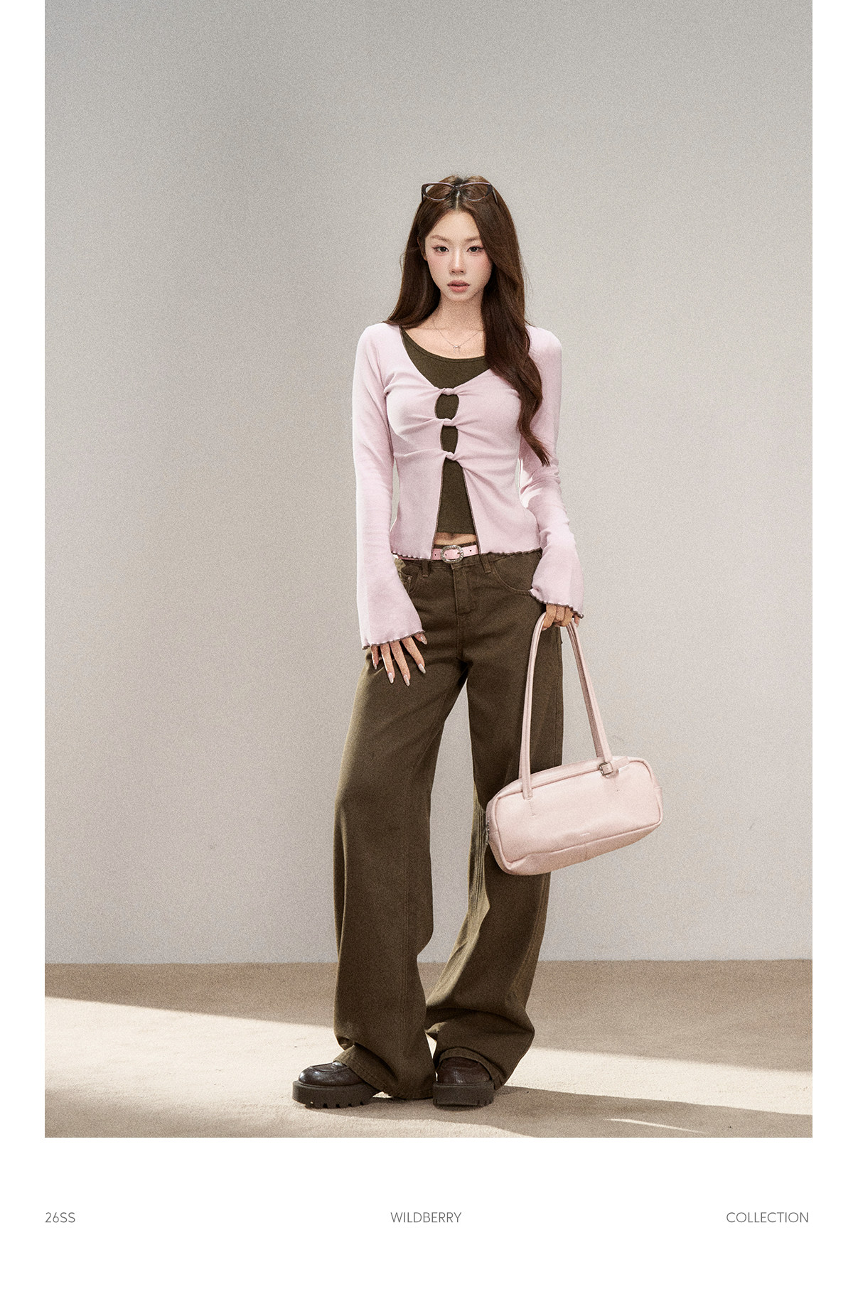 Wildberry Brown Wide-Leg Jeans