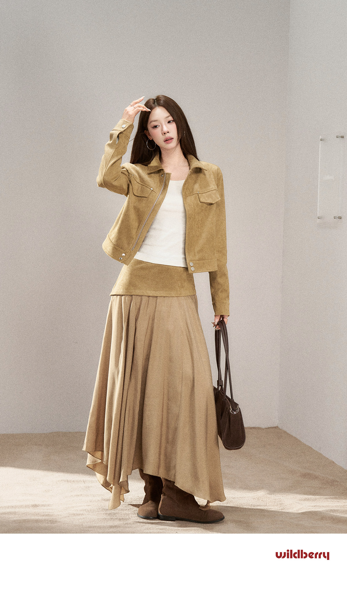 Wildberry Khaki Suede Cargo Jacket