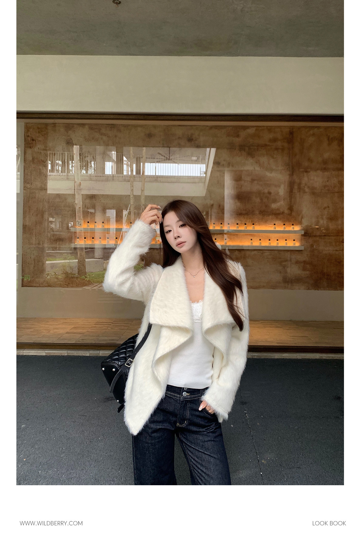 Wildberry Cropped Fleece Big Lapel Jacket