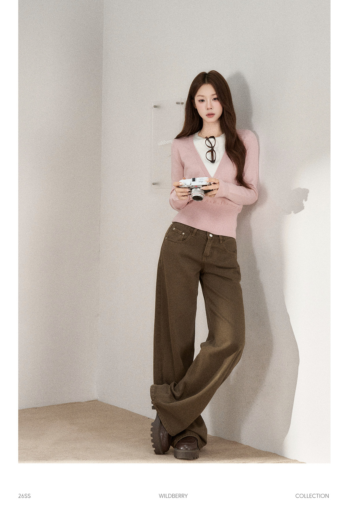 Wildberry Brown Wide-Leg Jeans