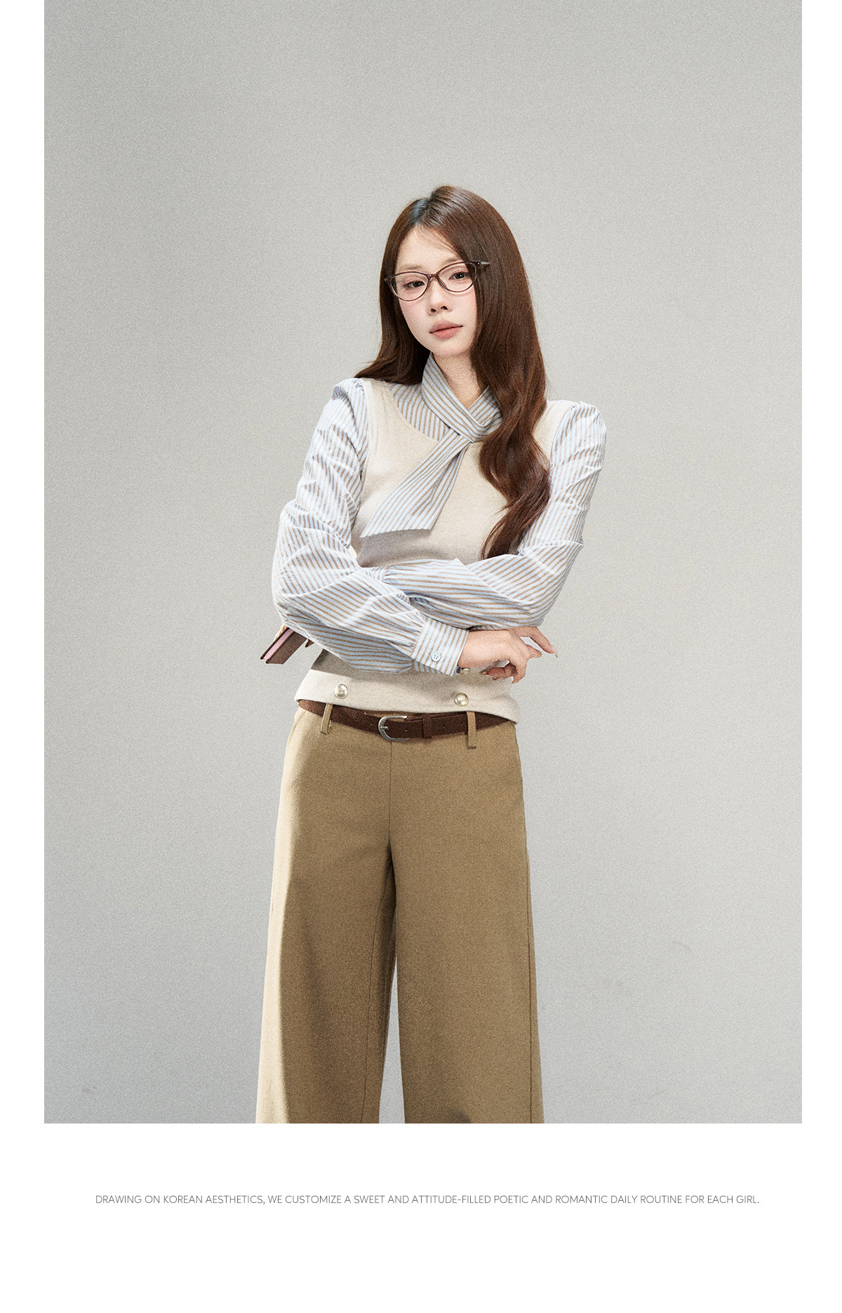 Wildberry Striped Tie-Waist Faux Two-Piece Shirt