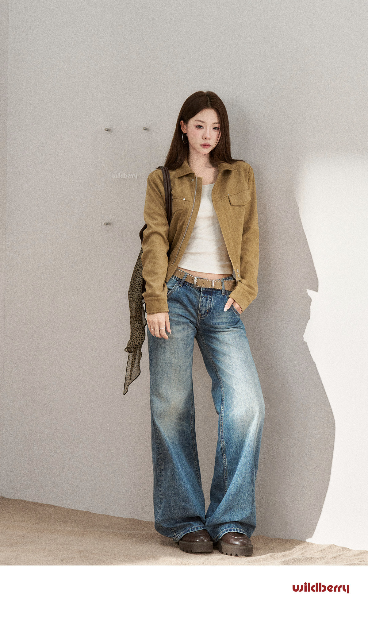 Wildberry Khaki Suede Cargo Jacket