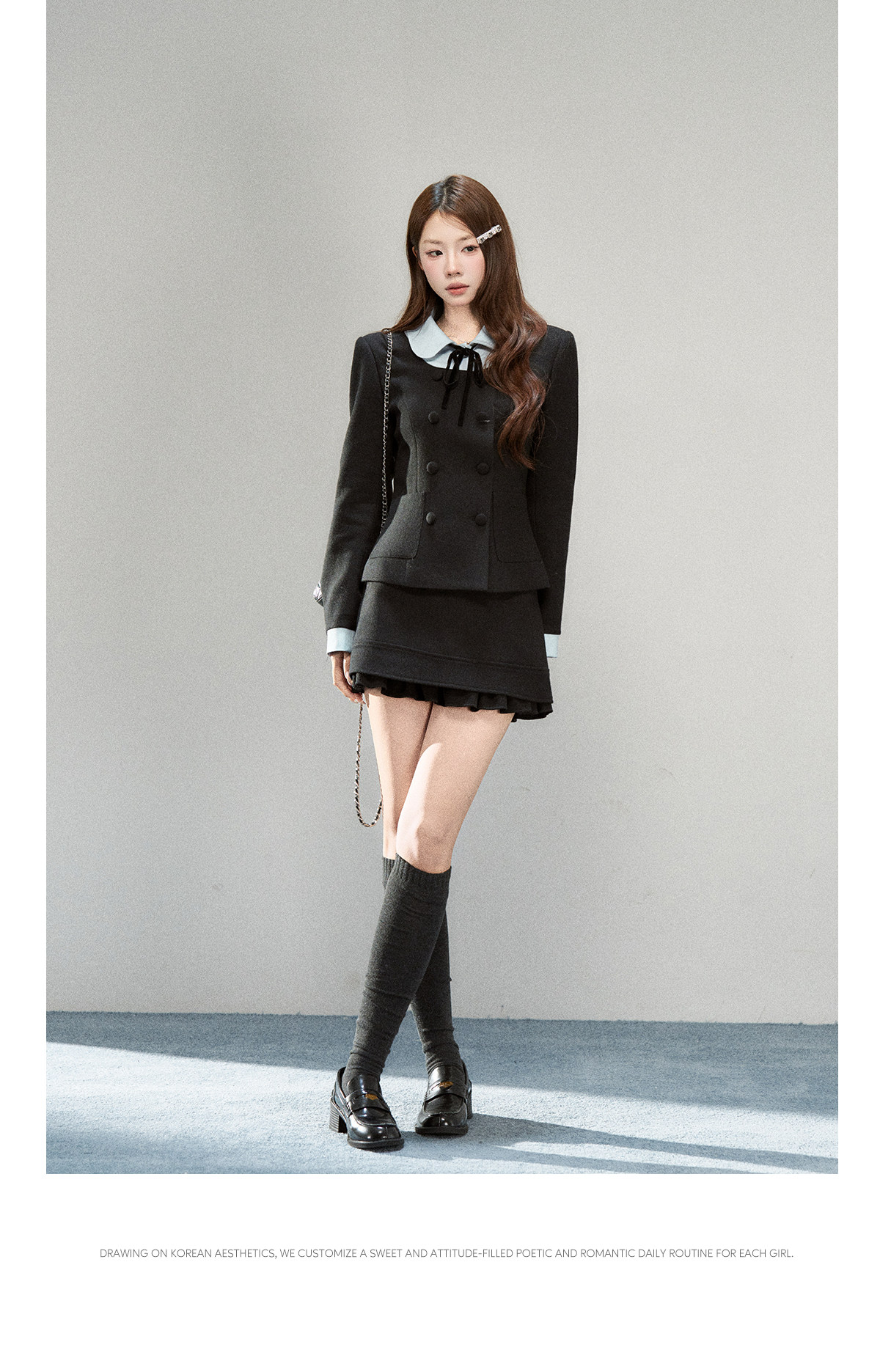 Wildberry Faux Two-Piece Colorblock Jacket and Skirt Set