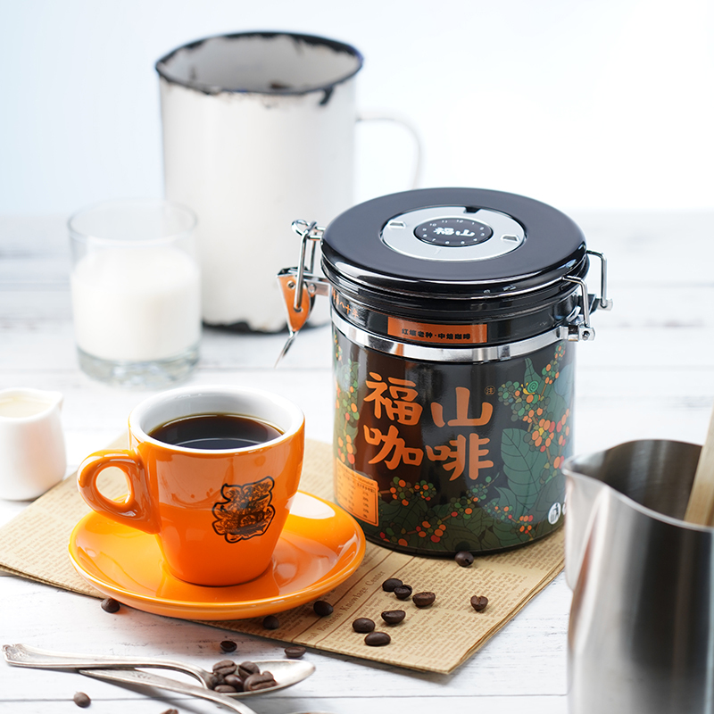 Fushan Classic Old Variety Coffee Beans, Hainan Specialty, Qiongya Treasure, Medium Roast Pure Black Coffee 400G/Can