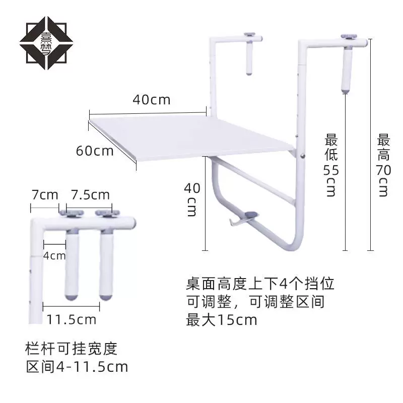 Ban công treo bàn sắt rèn có giá để đồ sáng tạo bàn gấp lan can treo bàn treo tường bệ cửa sổ bàn giải trí bàn làm việc 