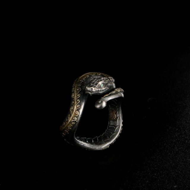 ແຫວນງູໃໝ່ປີ 2023 Snake Retro Old Ring Men's Ring Personalized Python