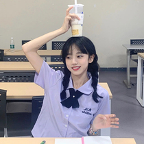 Thai School Uniform Thai Style Shirt Short Sleeve Female Summer Full High School College Wind JK Uniform Banfu Graduation Photo Suit