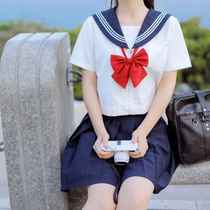 Summer White three jk uniform set short sleeve Kansai school uniform female full set of genuine childrens basic student outfit