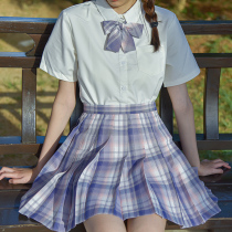 Original jk uniform skirt genuine short sleeve school uniform set high school students summer junior college dress female college style pleated skirt