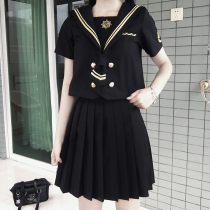 Summer genuine short-sleeved bad jk uniform suit childrens female middle uniform school uniform full set of small student clothes