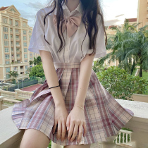 Genuine JK Uniform Summer Style Student College Style Skirt Plexity Skirt Child Jk Skirt Original Suit Full Set