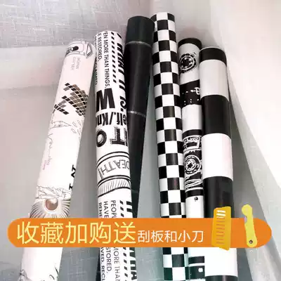 Wallpaper self-adhesive bedroom men trend ins Wind wallpaper dormitory girls Japanese rental house renovation Net red stickers