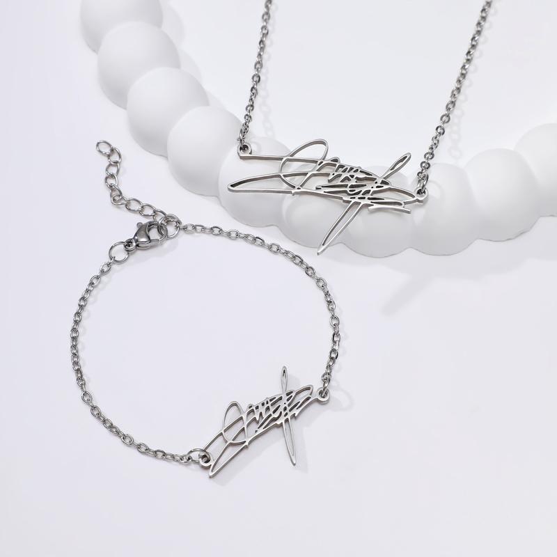 Zhou Shen Merchandise Signed Necklace Bracelet Stainless Steel Material Non-Fading Fan Support Birthday Gift Accessories
