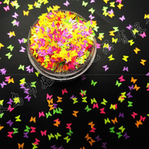 Solvent-resistant matte fluorescent mixed color butterfly-shaped PET glitter powder nail polish glitter sequin makeup Christmas gift