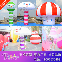 Customized Inflatable Mushroom Hot Air Balloon Candy Happy City Theme Cartoon Flower Inflatable Model Sales Department Shopping Mall Decoration