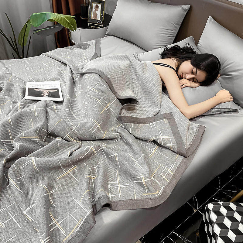 Fuanna knit cotton summer quilted by full cotton pure cotton cool by single double summer thin section Quilt Washable Air Conditioning Quilt