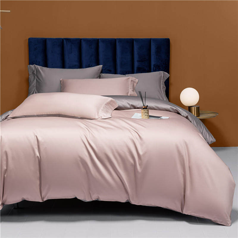 160 pcs Xinjiang long-staple cotton four-piece color-matching cotton pure cotton bed sheet quilt cover 1 8 meters bedding