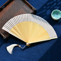 Chinese wind Han clothes dance photo shoot Movie Props Gufeng Vintage Female Style Folding Fan Carry-on-style Streaming Su Presents