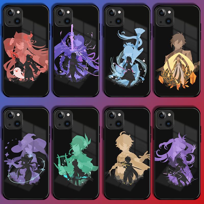 Suitable for Genshin Impact Phone Cases, Compatible with iPhone 12, 13 Pro, Huawei P40/Nova 8, Honor 60, Xiaomi, Vivo, Oneplus