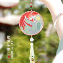 Ping An embroidery handmade diy material bag for beginners self-embroidered Ping An Fu embroidery pendant for boyfriend gift