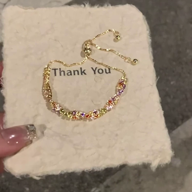[Gulaya Bracelet Гулая разноцветные кристаллы браслет женский роскошный стиль повседневный]