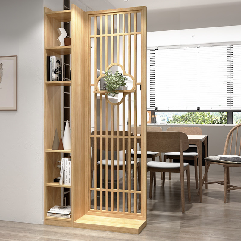Porch cabinet partition cabinet entry door screen hollow living room decoration wine cabinet simple modern small apartment new Chinese style