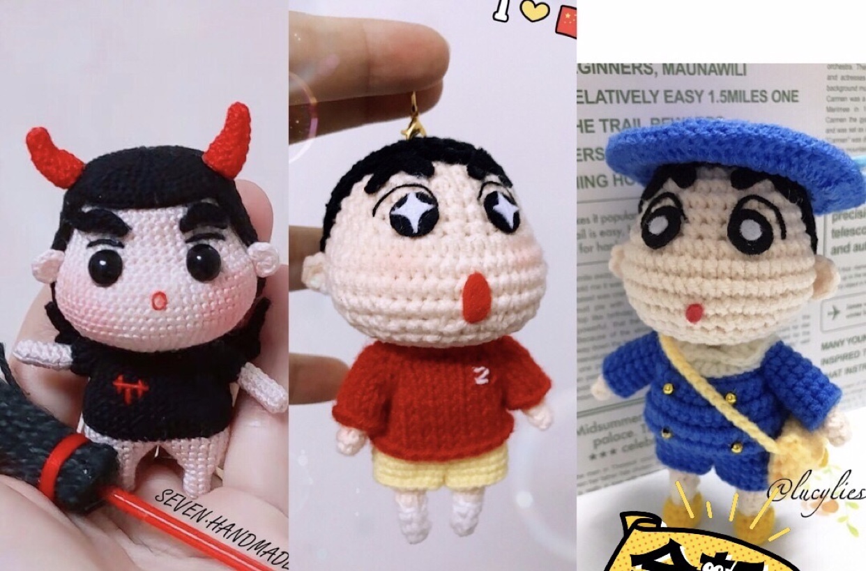34 Demon Crayon Shin-Chan Crochet Diagram Tutorial No Video No Material Non-finished Handmade DIY Doll Tutorial