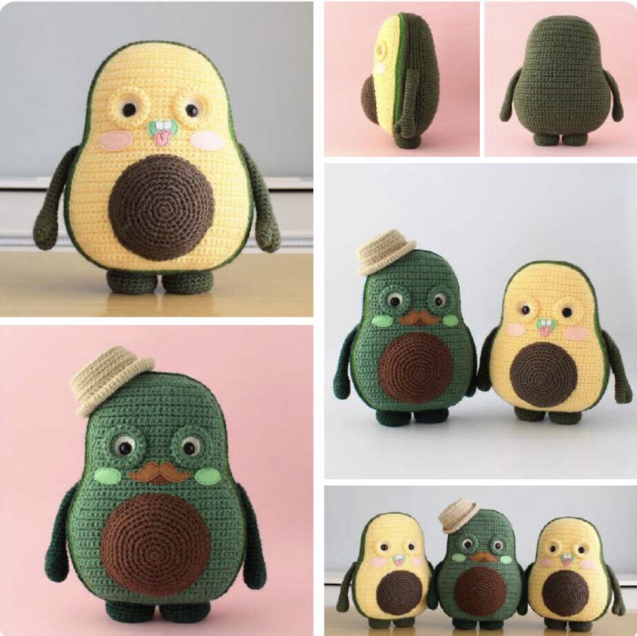 Handmade wool diy knitting tutorial avocado hook knit hook diagram Chinese electronic version