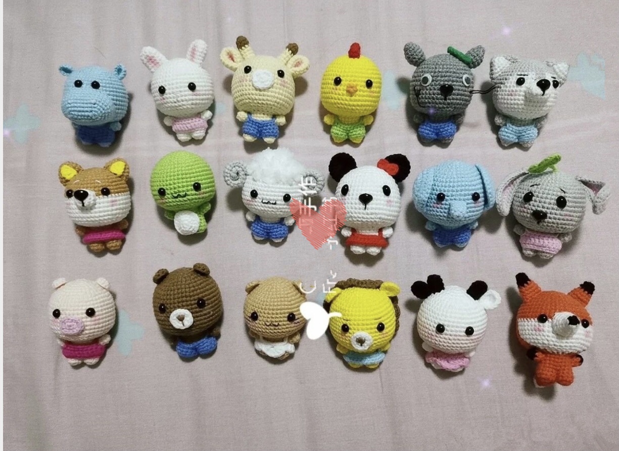 Zoo illustration animal city illustration more than 30 animal illustrations handmade yarn diy crochet knitting - Taobao