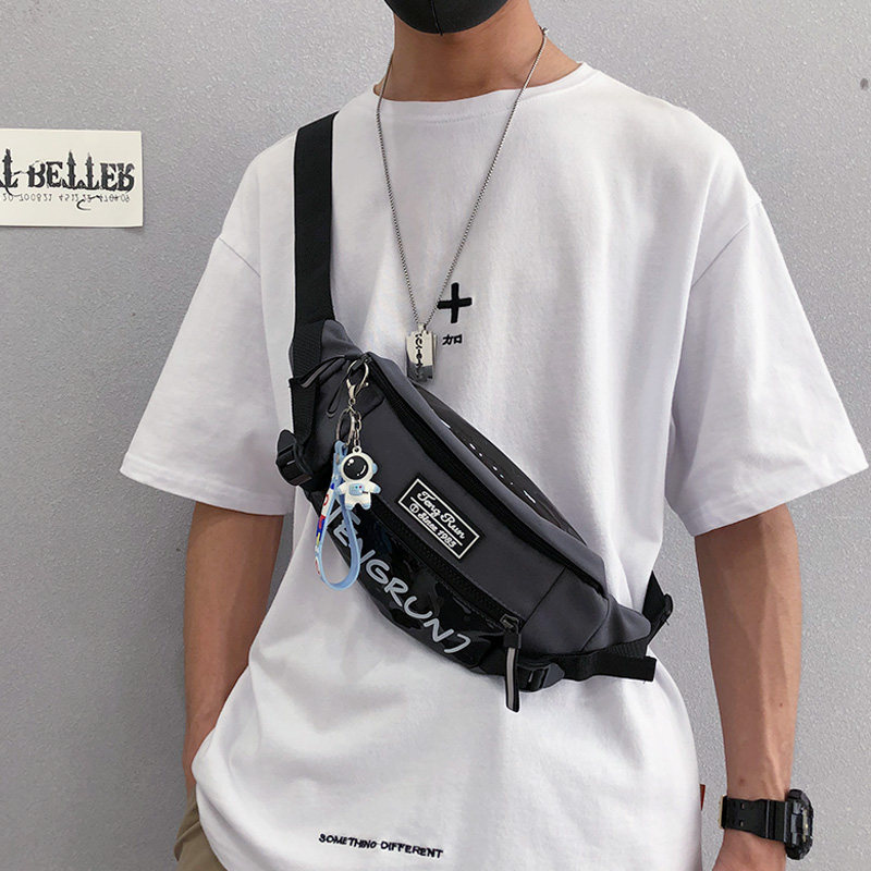 Skew Satchel Male Tide Signs Day Series Street Trend Sports Chest Bag Men's pockets Ins Casual Bag Men's Skewed Shoulder Bag