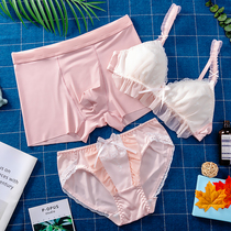 Its all Lilis new couple lingerie three sets with bra with bra ice silk lovers underwear cute couple